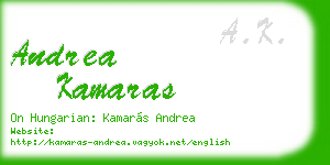 andrea kamaras business card